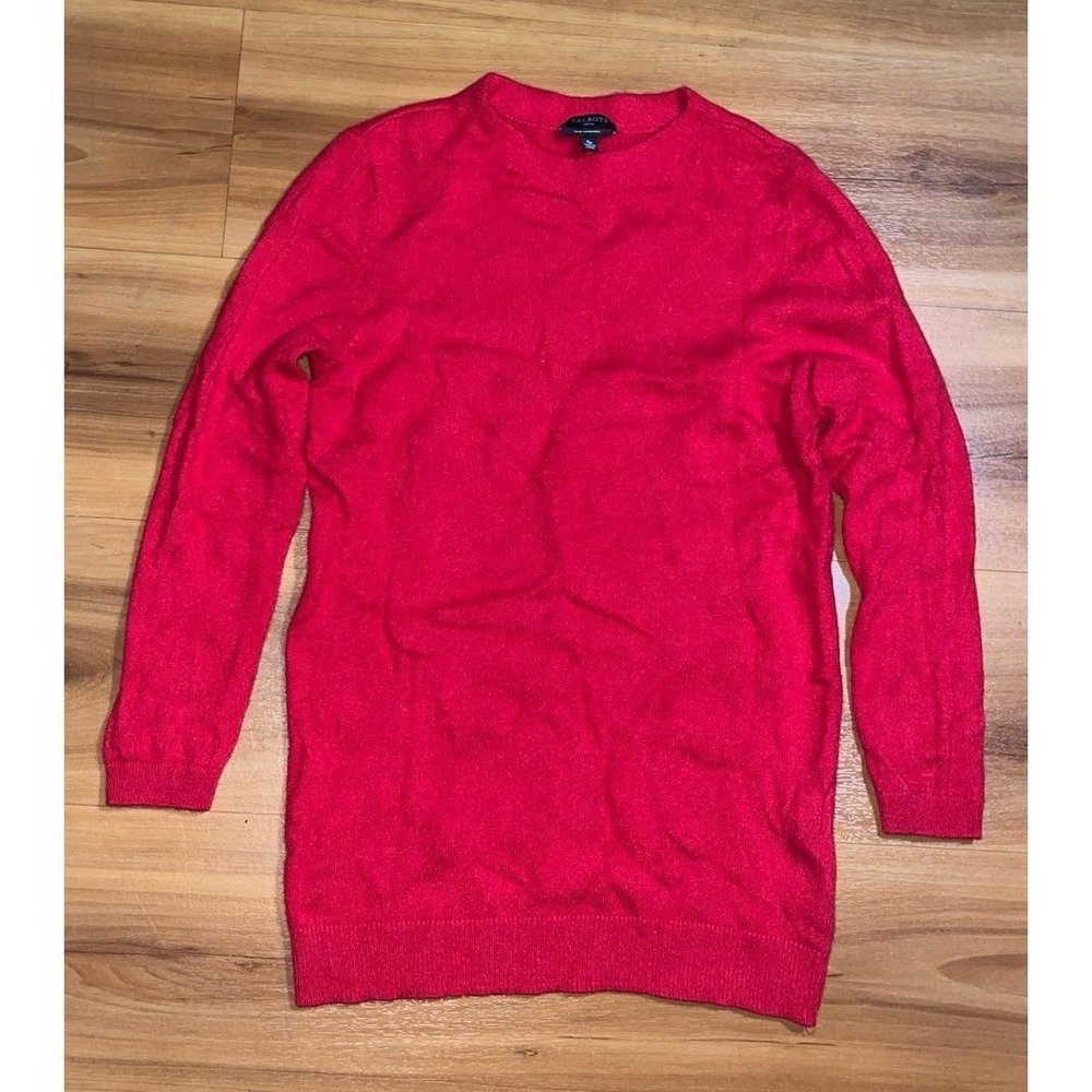 Womens Talbots 100% Pure Cashmere Red Casual Crewneck Pullover Sweater